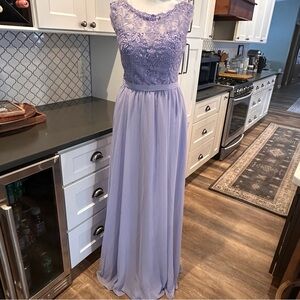 Kennedy Blue Lace Beaded A-Line Chiffon Formal Gown 4 Violet Prom Dress Gala